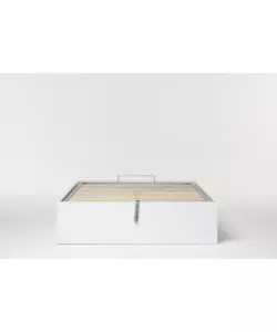 Letto 1 piazza e mezza "bed box" bianco con rete e contenitore, 120x190 cm